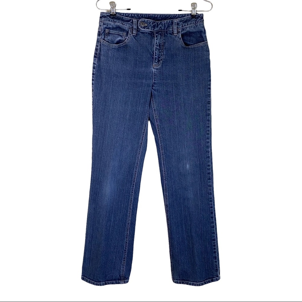 Talbots Stretch Straight Leg Mid Rise Jeans Button Flap Zipper Closure 4